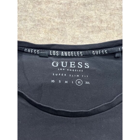 Guess Super Slim Fit Crewneck Short Sleeve Black T-shirt Men's XL - Picture 3 of 6
